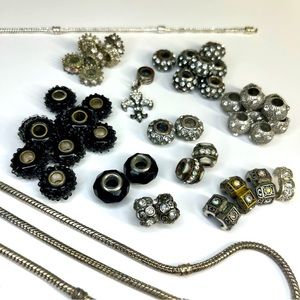 40+ pc Lot of Crystal Glass Beads Rope Chain Bracelets Necklace